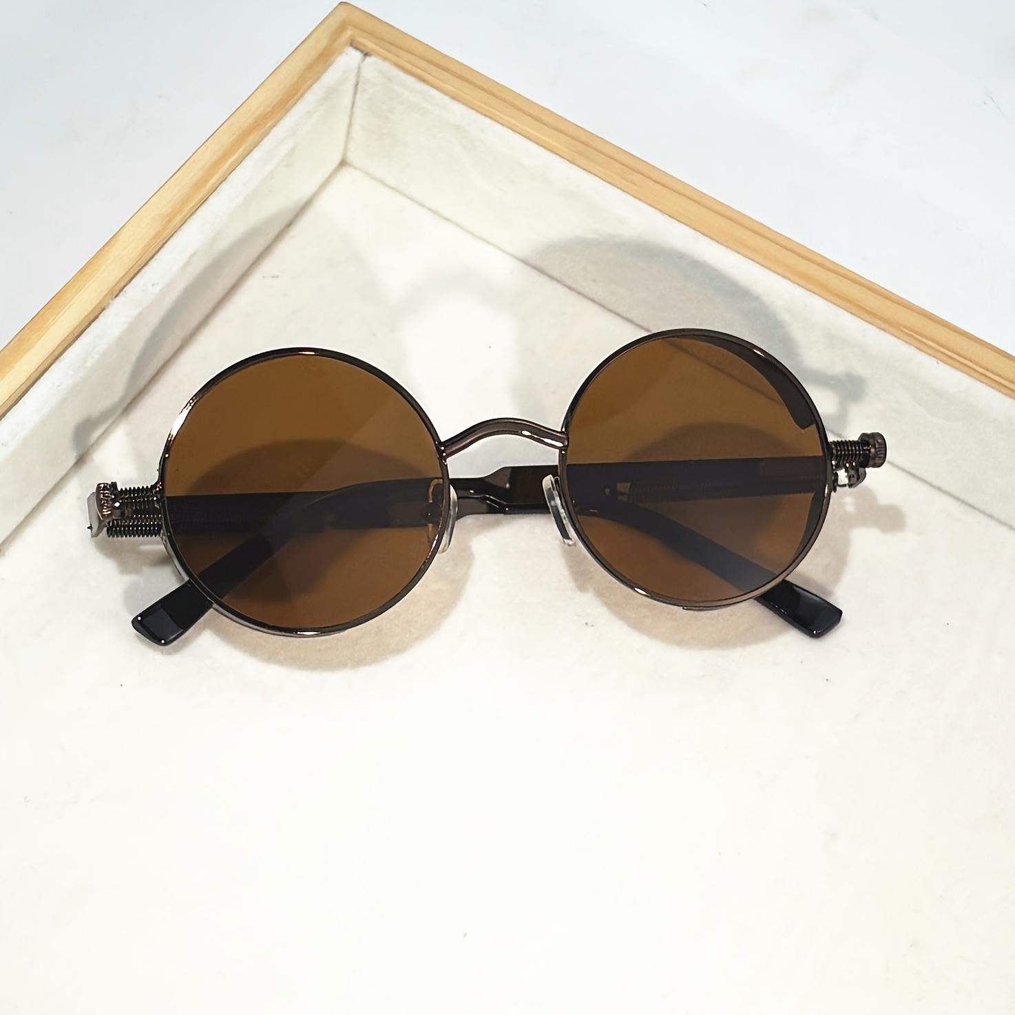 

Футуристические стимпанк очки для мужчин, металлические оправы в стиле щитков с градиентными коричневыми линзами коричневый