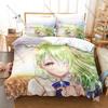 Ceres Fauna Hololive EN VTuber Природа Кирин Зеленые Волосы Принт Комплект Постельного Белья Пододеяльник + 2 Наволочки Для Фанатов Саженцев Декор