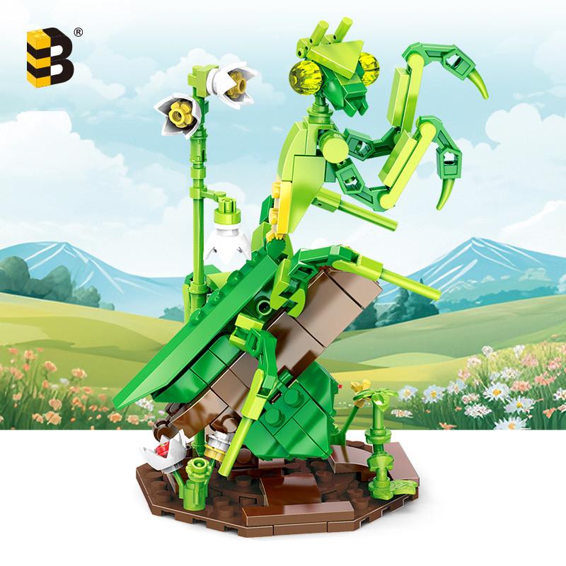 Mini Praying Mantis Assembled Building Block Model Ornament For Kids Educational Play And Diy Fun