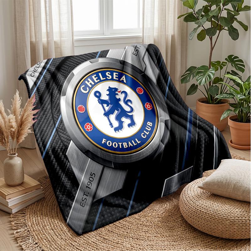 Chelsea FC Theme Blanket Soft Flannel Blanket Plush Throw Blanket Cozy Sofa Bed Blanket for Home Decor