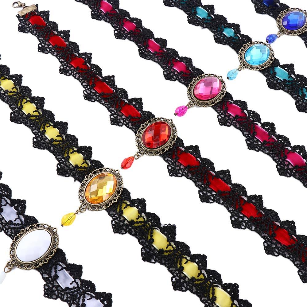 Punk Vintage Collar Crystal Sexy Lace Clavicle Chain Fashion Accessories Necklaces Jewelry