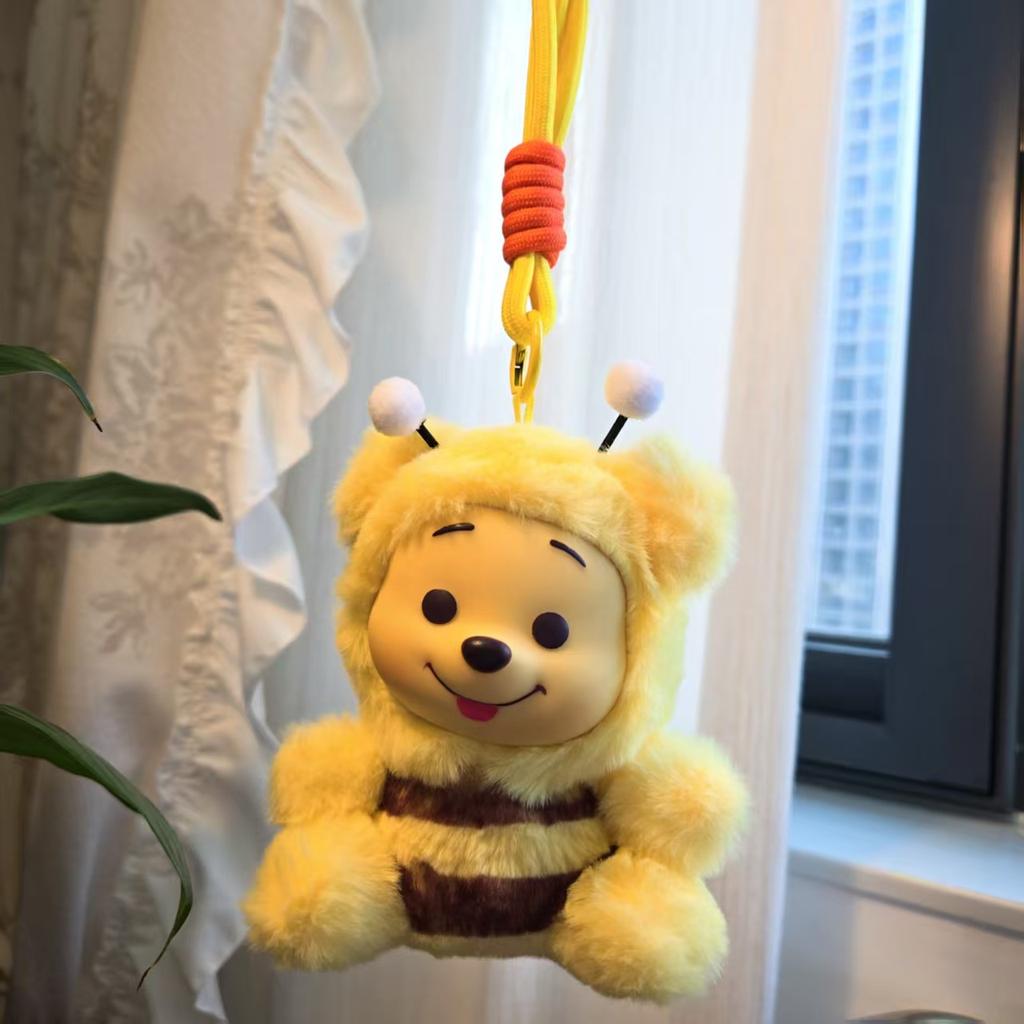 Disney 12cm Winnie the Pooh Hand Rope Series Plush Key Chain Pendant Cute Doll Accessories Christmas Birthday Toy Gifts