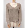 Women Sexy V Neck Backless Cross Strap Loose Pullover Knit Sweater