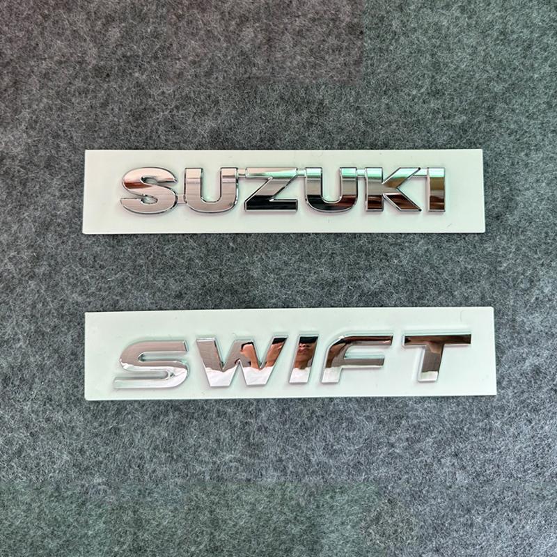 ABS Silver Front Grille Rear Trunk Emblem Stickers for SUZUKI SWIFT 3D Car Logo Badge Waterproof Auto Styling Accessories