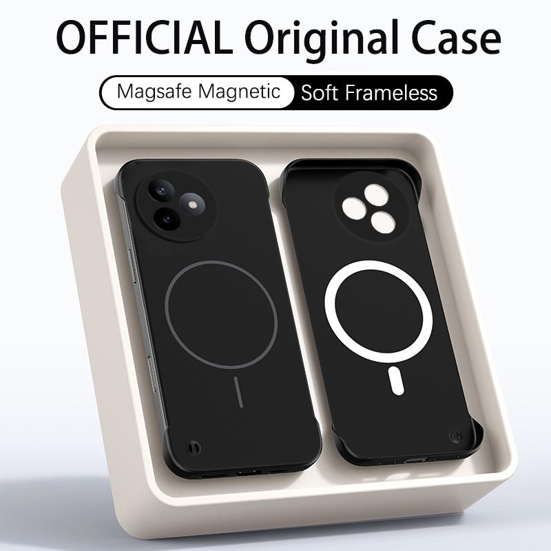 

Роскошный Ультратонкий Матовый Безрамочный Чехол из ПК для Magsafe Poco F5 F6 F7 PRO F7 Ultra X7 Pro Магнитный Ударопрочный Гладкий Чехол Poco F7 чёрный