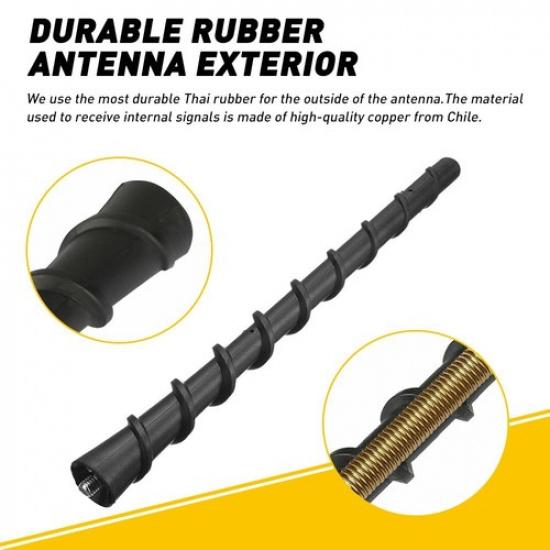 Radio Short Rubber Spiral Antenna Mast Fit Universal Vehicle Models 7 Inch AM FM