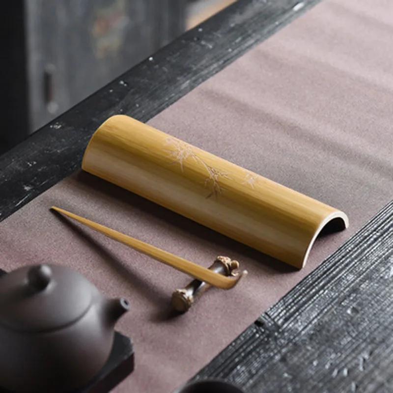 Handgjort kinesiskt teverktygsset i bambu, Skedklämma, Skopa, Kung Fu, Gongfu-tillbehör, Ceremoniell gåva