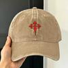 Cross Of Saint James  Sun Baseball Cap Vintage Couple Women Washed Trucker Hat Sunscreen Print Outdoor Sports Baseball Caps Gift