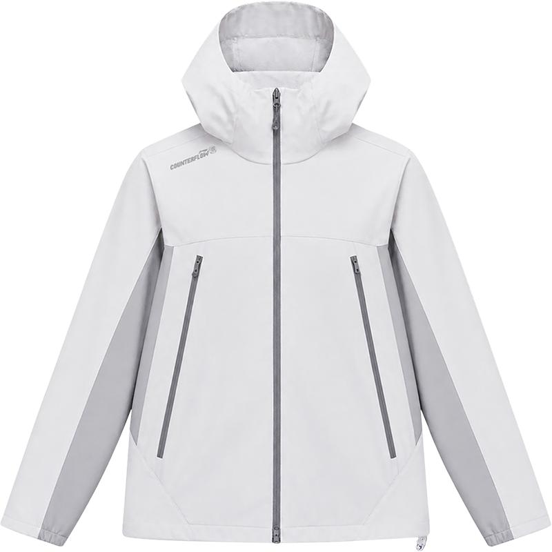 Men's Li-Ning Outdoor Counterflow Softshell Jackets Men's Calm Gray Hooded (Non-detachable) Moderate Straight