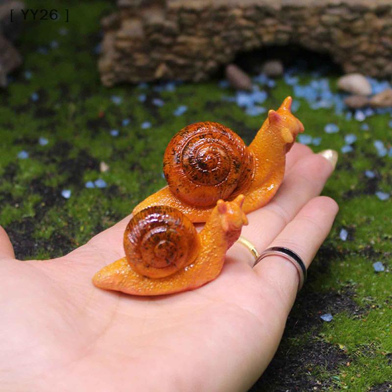 1/2Pcs Resin Snail Figurines Garden Miniature Ornaments DIY Terrarium Fairy Garden Accessories, Aquarium Landscape Decor
