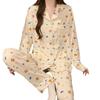 Butter Bear Pajamas Women'S Spring And Autumn Long-Sleeved Trousers Cute Print Student Dormitory Simple Suit Loungewear