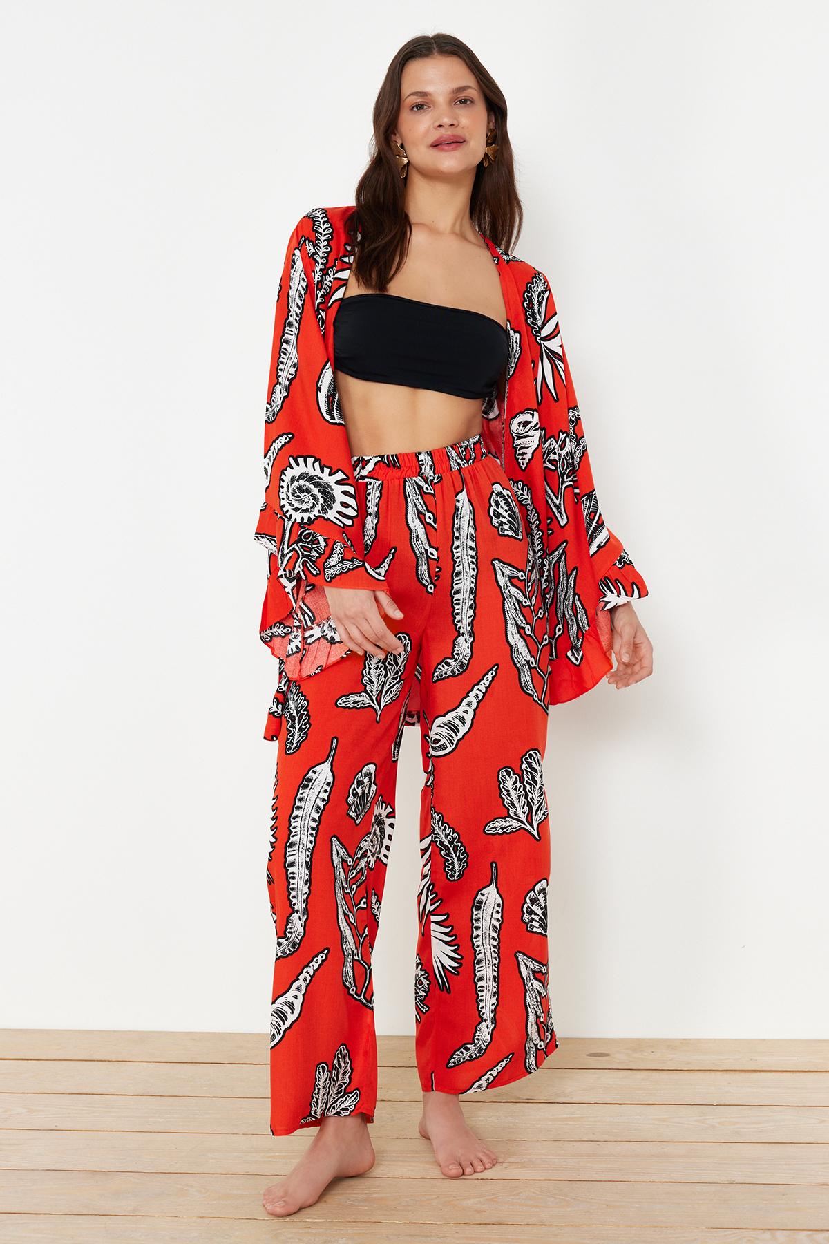 

Women s Fashion New Trousers Floral Pattern Woven Trousers XS