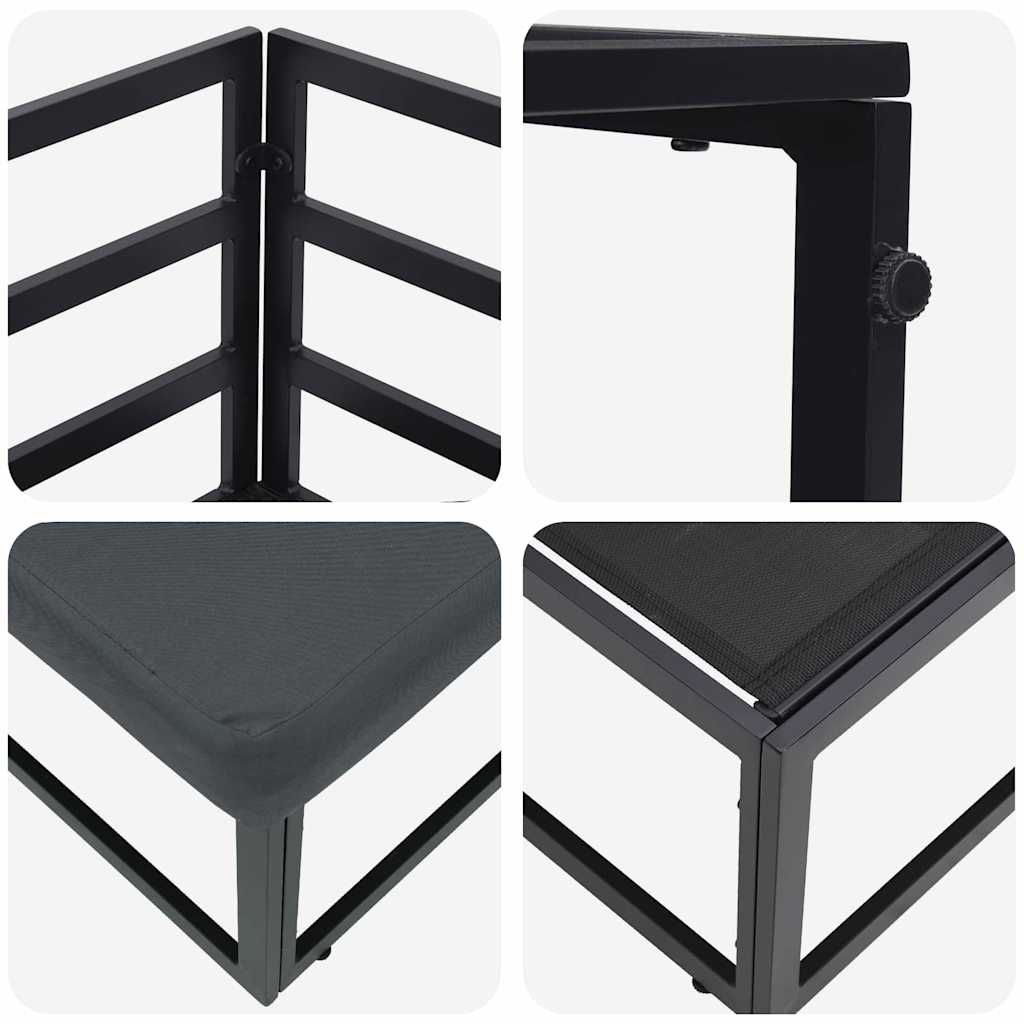 Garden Furniture Set 2 Pieces Black and Anthracite 71.5 X 71.5 X 71 Cm