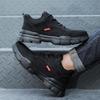 Men Leather Safety Shoes Anti-smash Anti-puncture Work Shoes Waterproof Lightweight Work Sneakers Indestructible Shoes Boots