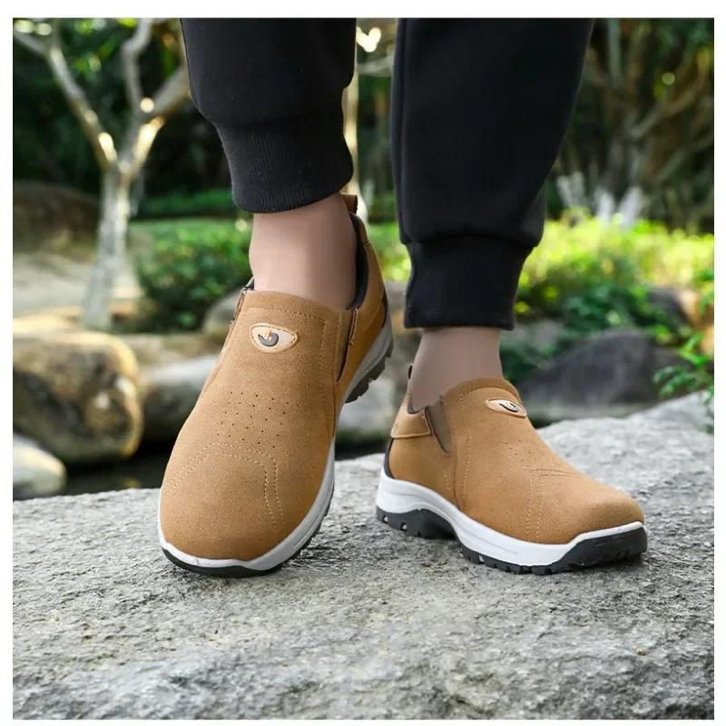 Large Size Men's Shoes 2025 Spring New Versatile Sports Running Shoes Soft Soled Korean Version Casual Hiking Shoes 40-46