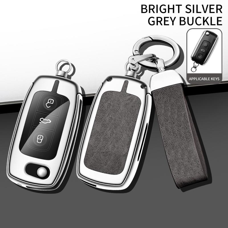 

Новый чехол для ключа автомобиля из цинкового сплава и кожи, держатель, защитный чехол для ключа для VW Volkswagen Phaeton 15, аксессуары для интерьера автомобиля