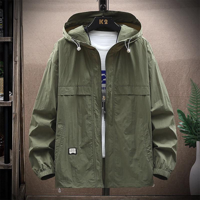 

Мужская легкая куртка с капюшоном из ледяного шелка: Дышащее пальто свободного кроя для защиты от солнца для активного отдыха, доступно в размерах M-8XL. 6XL