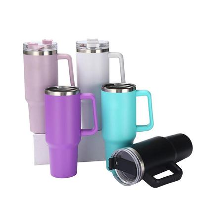 40 Oz. Stainless Steel Thermos Handle Water Glass With Lid And Straw Beer Glass Car Travel Kettle Outdoor Water Bottle