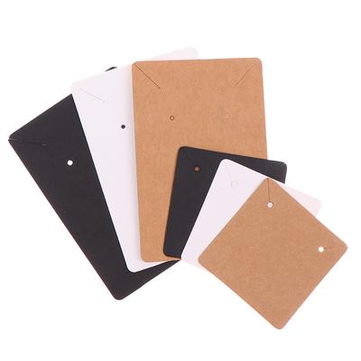 100Pcs/Pack Kraft Paper Earrings Necklaces Display Card Jewelry Packaging Card Self-Seal Packaging Cardboard Hang Tag Card