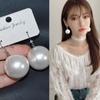 S925 Sterlingsilber Koreanischer Stil Große Runde Perlen Hängeohrringe für Damen