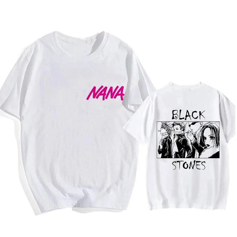 Nana Osaki Goth Manga T-Shirt Herren Damen Lustiges T-Shirt Schwarze Steine Grafik Tops Mode Hip Hop Y2k T-Shirt Streetwear Kleidung