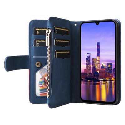 Do Samsung Galaxy A17 5G/A17 4G/A26 5G/A16 5G/A16 4G Skórzane Etui z Paskiem Zamkiem Błyskawicznym 9 Miejscami na Karty Pokrowiec na Telefon Stojak
