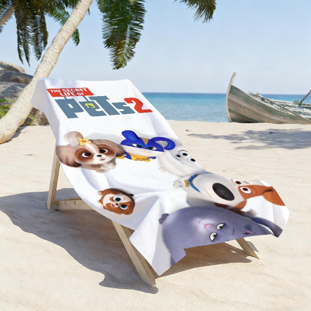 Cartoon The S-Secret Life of P-Pets Towel Soft Pool Gift For Travel Gym Shower Camping Quick Dry Sports Large Beach Towels