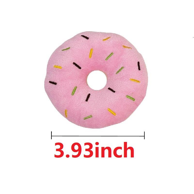 Soft Dog Donuts Plush Puppy Chewing Toys Pet Squeaker Sound Toys for Small Medium Dog Pet Interactive Toys Dog Supplies