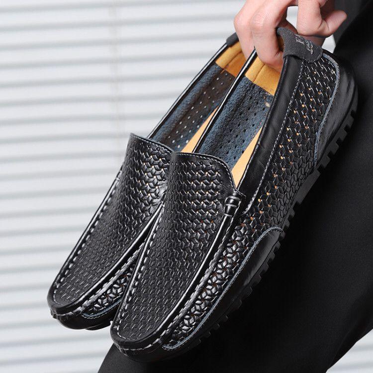 2025 Luxury Brand Men Casual Shoes Soft Genuine Leather Mens Loafers Moccasins Italian Designer Breathable Slip on Boat Shoes