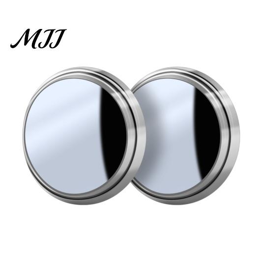 Safety Rear View Mirror 1 Pair Car Rearview Blind Spot Mirror, 360 Degree Adjustable Suction Cup Small Vehicle Parking Assist Round Convex Glass Wide