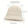 Temperament women Knitted Bucket Hat Breathable Basin Cap Solid Color Hollow Out Woven Fisherman Hat Vacation Soft Fabric Hat, Headwear Accessory