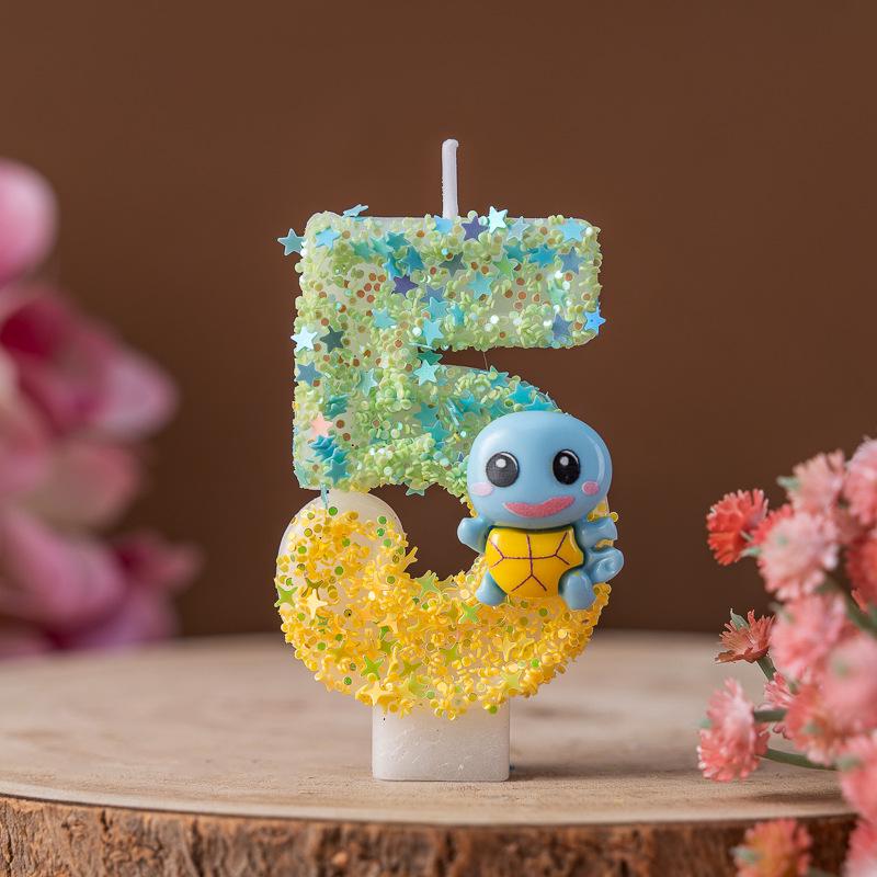 

Turtle-Themed Digital Birthday Candle for Kids First Celebration Cake