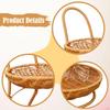 Eleganter und schlichter geflochtener Obstkorb aus Kunst rattan, Mehrzweck-Dekoschale für