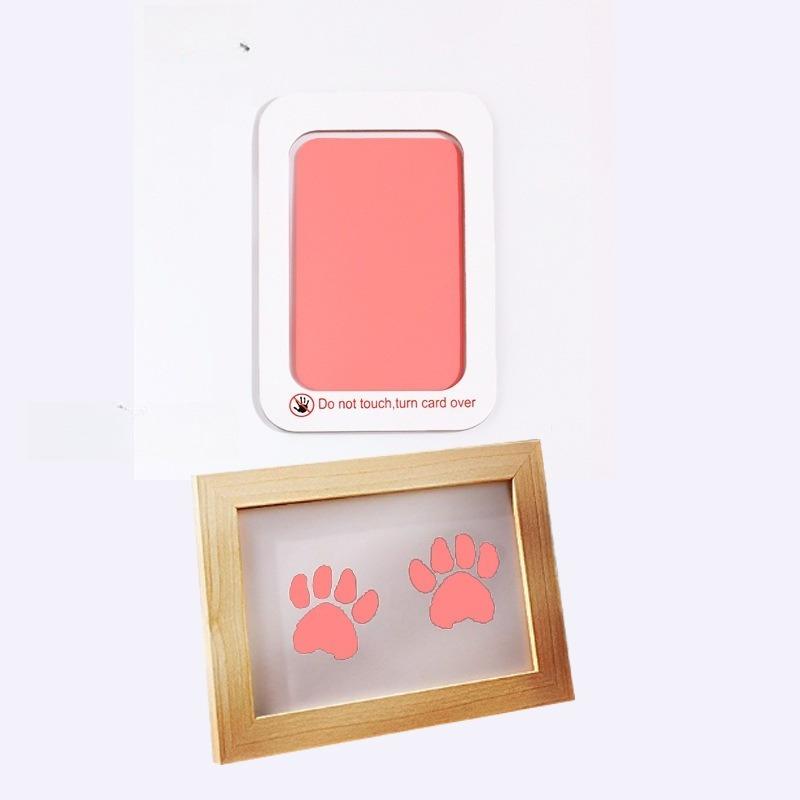 2026 New Home Decoration Pet Paw Print Clay Photo Frame Cat Footprint Setting Table Dog Birthday Gift Log Color Photo Frame