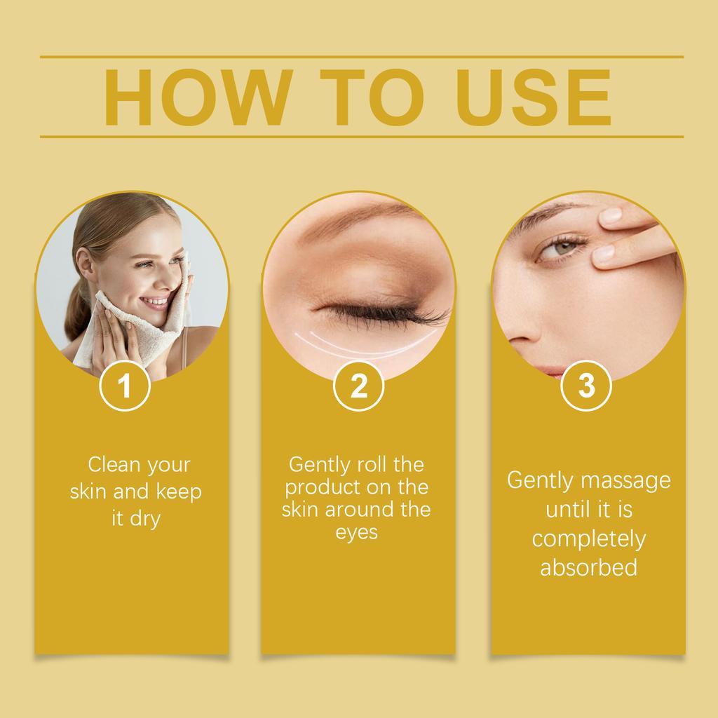 Castor Oil Eye Serum Anti-Wrinkle Remove Dark Circles Eye Bags Anti-Puffiness Lift Firm Ball Massage Moisturize Nourish Eye Care