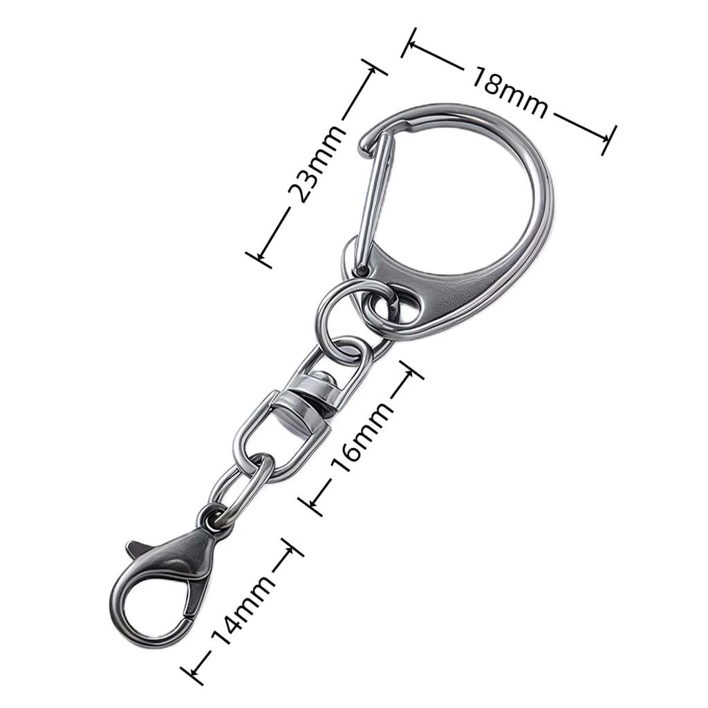 5/10pcs D Snap Hook Keychain Swivel Clasp Keyring with Lobster Clasps Rings Buckle for DIY Pendants Key Chain Making Supplies
