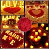 24pcs Heart Shape Led Electronic Flameless Tealight Candles Decorations For Romantic Night Valentine's Day Wedding Anniversary