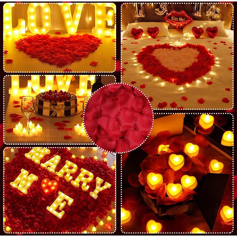 24pcs Heart Shape Led Electronic Flameless Tealight Candles Decorations For Romantic Night Valentine's Day Wedding Anniversary