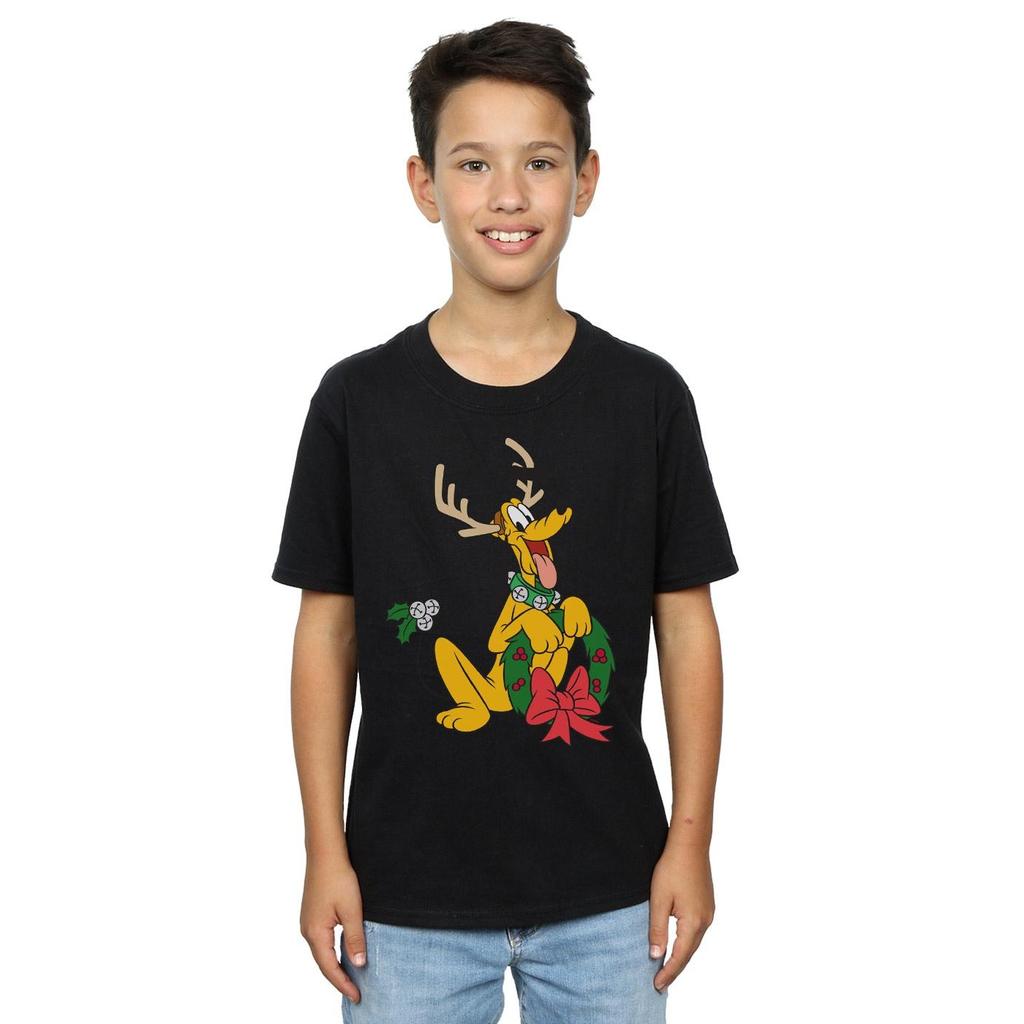 Disney Boys Pluto Christmas Reindeer T-Shirt