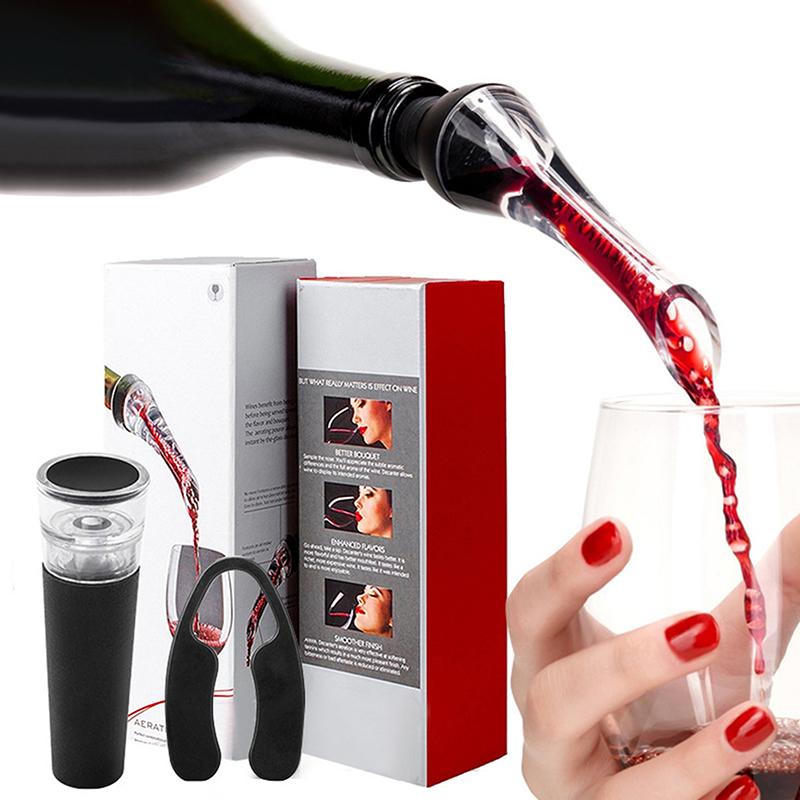 Wine Aerating Pourer Spout Decanter Magic Wine Decanter Wine Aerator Quick Aerating Pouring Tool Pump Portable Filter