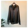 Long Sleeve Satin Versatile Shirt for Women Long Sleeve Satin All-Match Shirts
