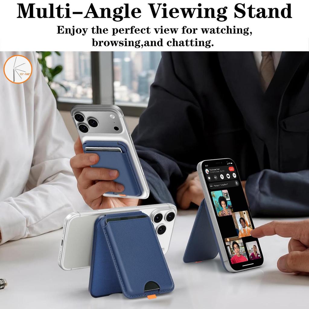 Magnetic Phone Case with Magsafe Ring and Foldable Card Holder Stand
