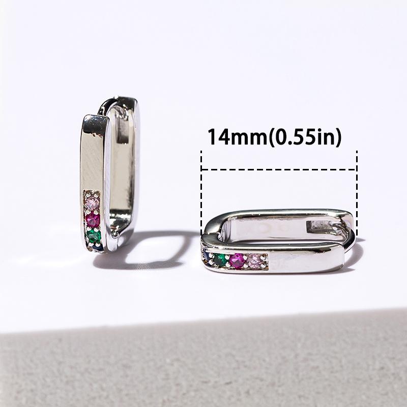 New Fashion Silver Color Geometric Round Hoop Earrings For Women Girls Shiny Rhinestone Delicate Wedding Jewelry Gifts
