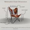 Leather Butterfly Chair || Folding Chair for Home Décor || Leather Recliner Chairs for Living Room (Cover with Black Leg)