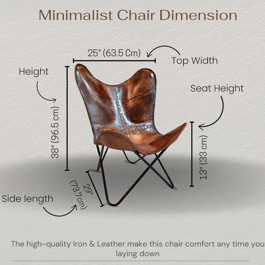Leather Butterfly Chair || Folding Chair for Home Décor || Leather Recliner Chairs for Living Room (Cover with Black Leg)