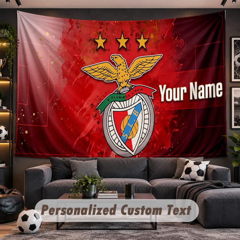 Benfica FC Personalized Tapestry Support Custom Name, Wall Art Home Decoration