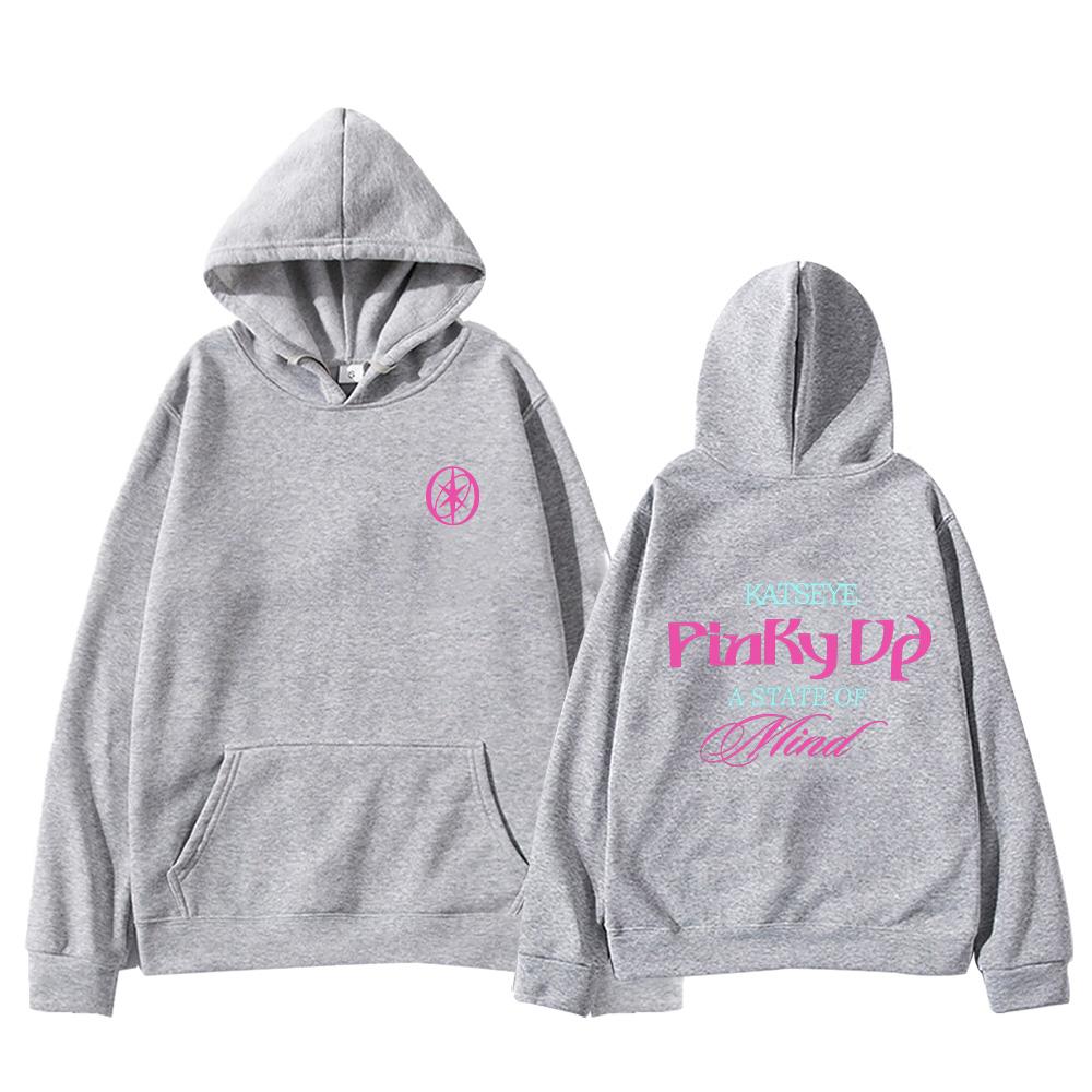 Katseye PINKY UP Kpop Print Hoodies Trendig Herren Damen Y2k Kapuzenpullover Sweatshirt Fleece Übergroß Trainingsanzug Streetwear Fans Geschenke Oberteile Jacken Anime Hoodie