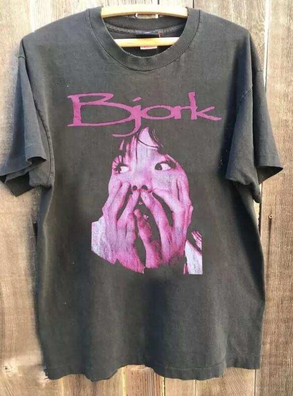 

Vintage Bjork Rock Face Short Sleeve Classic Charcoal Color Tshirt S5XL Unisex T-Shirt S
