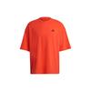 adidas T Shirts Unisex Half Neon Red Crew Neck Moderate Straight Fit H61131