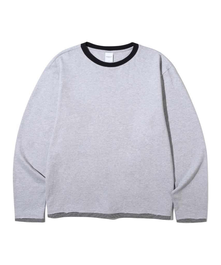 URBANSTOFF Striped Ringer Long Sleeve Tee (Melange)